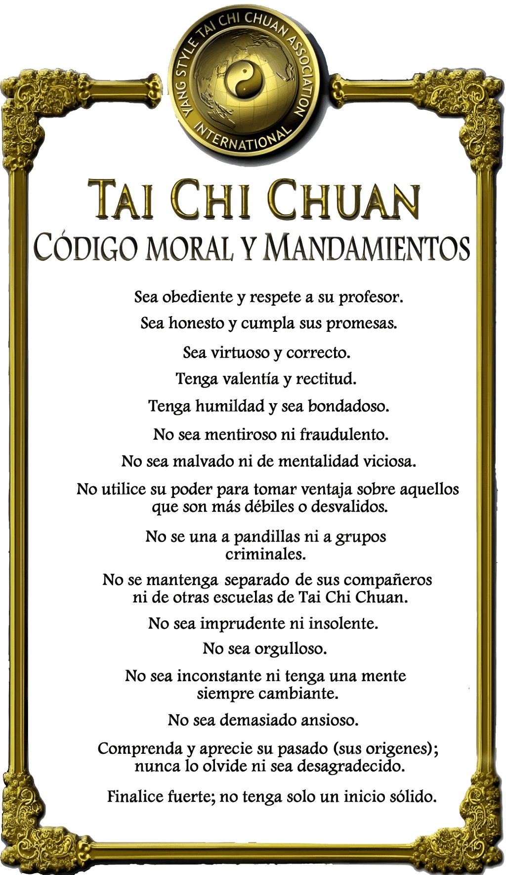 Tai Cchi Chuan - Código moral
